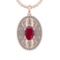 5.15 Ctw VS/SI1 Ruby and Diamond 14K Rose Gold Pendant (ALL DIAMOND ARE LAB