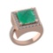 3.35 Ctw VS/SI1 Emerald and Diamond 14k Rose Gold Engagement Ring (ALL DIAM