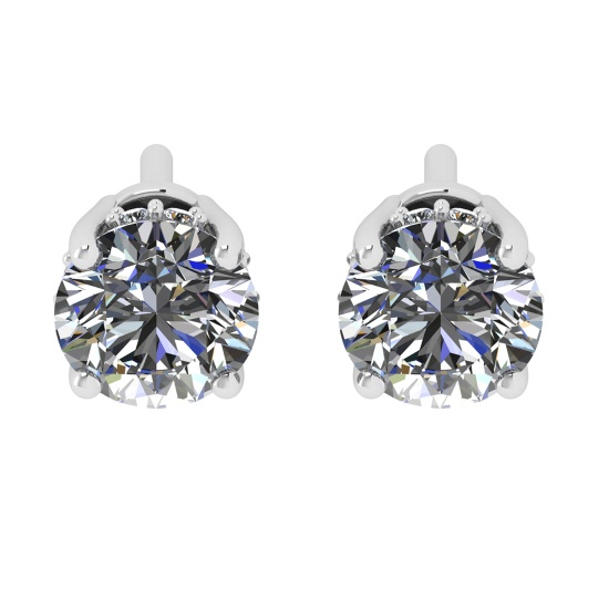 1.08 Ctw VS/SI1 Diamond 14k white Gold Stud Earrings (ALL DIAMOND ARE LAB G