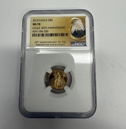 2016 Eagle $5 (Eagle 30th Anniversary) NGC Certified MS70