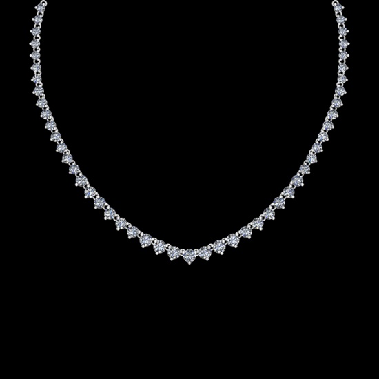 103.69 Ctw VS/SI1 Diamond 10K white Gold Necklace Set (ALL DIAMOND ARE LAB