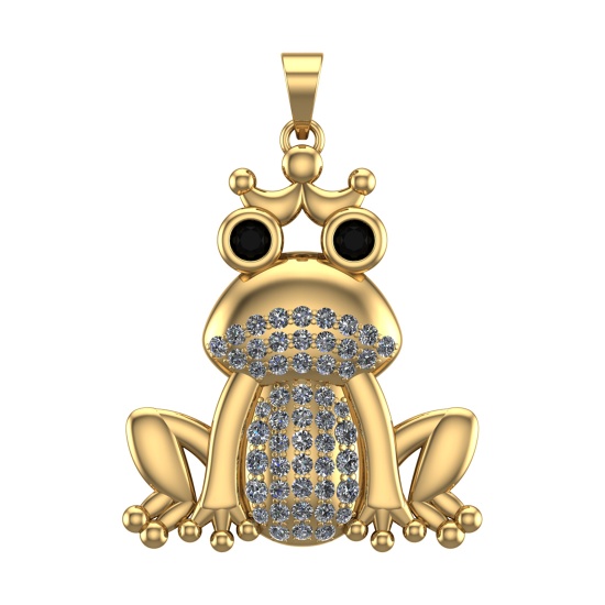 1.22 Ctw VS/SI1 Treated fancy black diamond Prong Set 14k Yellow Gold Panda