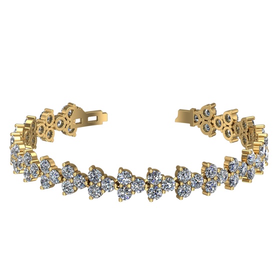 13.26 Ctw SI1/SI2 Diamond 14k Yellow Gold Bracelet (ALL DIAMOND ARE LAB GRO