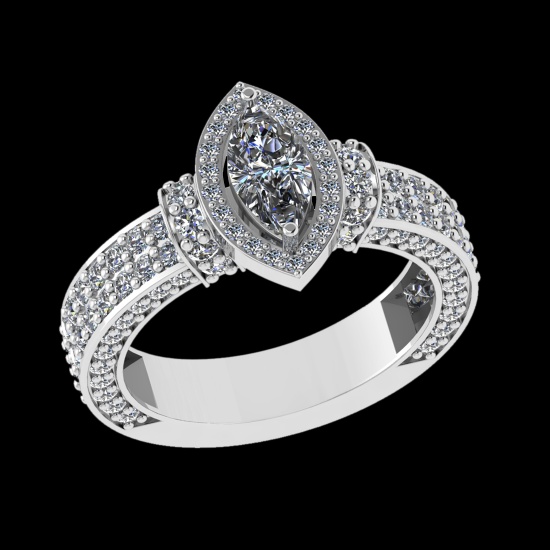 1.92 Ctw VS/SI1 Diamond 14 K White Gold Engagement Ring (ALL DIAMOND ARE LA