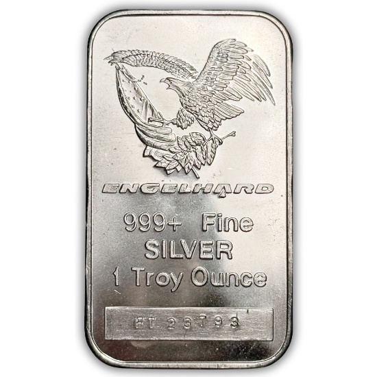 Engelhard Silver 1 oz Bar- Eagle Obverse