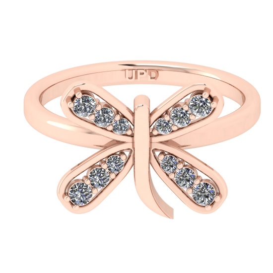 0.30 Ctw SI2/SI1 Diamond Prong Set 14k Rose Gold Engagement Ring (ALL DIAMO
