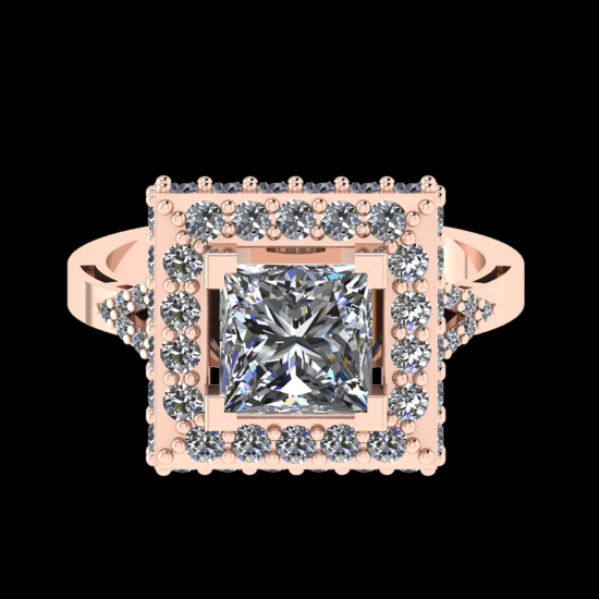 2.23 Ctw VS/SI1 Diamond Prong Set 18K Rose Gold Engagement Ring