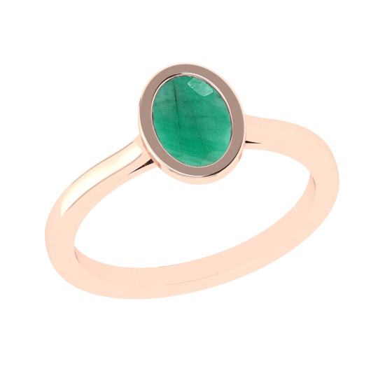 2.59 Ctw VS/SI1 Emerald Set 14k Rose Gold Solitaire Ring (ALL DIAMOND ARE L