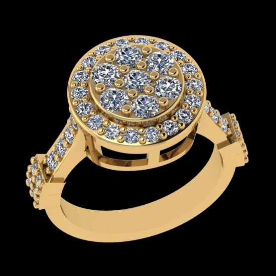 1.62 Ctw VS/SI1 Diamond 10K Yellow Gold Engagement Ring (ALL DIAMOND ARE LA