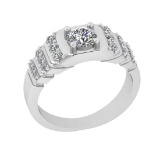 0.84 Ctw VS/SI1 Diamond 10K White Gold Engagement Ring (ALL DIAMOND ARE LAB