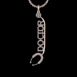 1.24 Ctw VS/SI1 Diamond 10K Rose Gold Veterinary Doctor theme Pendant (ALL