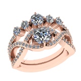 2.04 Ctw VS/SI1 Diamond 14k Rose Gold Engagement Ring (ALL DIAMOND ARE LAB