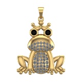 1.22 Ctw VS/SI1 Treated fancy black diamond Prong Set 14k Yellow Gold Panda