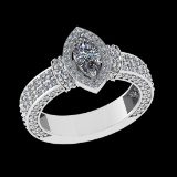 1.92 Ctw VS/SI1 Diamond 14 K White Gold Engagement Ring (ALL DIAMOND ARE LA