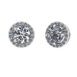 1.18 Ctw VS/SI1 Diamond 14k white Gold Stud Earrings (ALL DIAMOND ARE LAB G