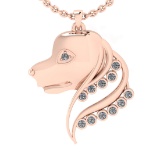 0.42 Ctw SI2/SI1 Diamond 14k Rose Gold Pendant (ALL DIAMOND ARE LAB GROWN)