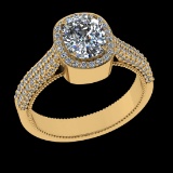 1.88 Ctw VS/SI1 Diamond 14 K Yellow Gold Engagement Ring (ALL DIAMOND ARE L