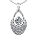 0.80 Ctw VS.SI1 (ALL DIAMOND ARE LAB GROWN ) Diamond 14k white Gold Necklac