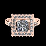 2.23 Ctw VS/SI1 Diamond Prong Set 18K Rose Gold Engagement Ring