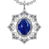 22.81 Ctw VS/SI1 Tanzanite and Diamond 14K White Gold Pendant
