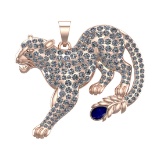 6.61 Ctw VS/SI1 Blue Sapphire and Diamond 14k Rose Gold creature theme pant