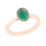 2.59 Ctw VS/SI1 Emerald Set 14k Rose Gold Solitaire Ring (ALL DIAMOND ARE L