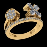 1.49 Ctw VS/SI1 Diamond 10k Yellow Gold Engagement Ring (ALL DIAMOND ARE LA