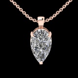3.58 Ctw VS/SI1 Diamond Style 14 K Rose Gold Solitaire Necklace(ALL DIAMOND