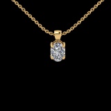 1.20 Ctw VS/SI1 Diamond Style 14 K Yellow Gold Solitaire Necklace(ALL DIAMO