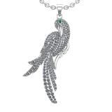 3.65 Ctw SI2/SI1 Diamond 14k White Gold Bird theme Pendant (ALL DIAMOND ARE