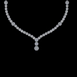 116.18 Ctw VS/SI1 Diamond 10K white Gold Necklace Set (ALL DIAMOND ARE LAB