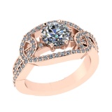 1.91 Ctw SI2/SI1 Diamond 14k Rose Gold Engagement Ring (ALL DIAMOND ARE LAB