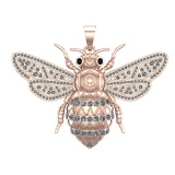1.98 Ctw SI1/SI2 Diamond 14k Rose Gold Creature Pendant(ALL DIAMOND ARE LAB