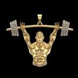 3.34 Ctw VS/SI1 Diamond 10k Yellow Gold Pandant (ALL DIAMOND ARE LAB GROWN)