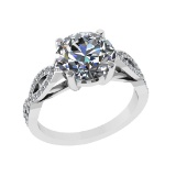 2.44 Ctw VS/SI1 Diamond 14K White Gold Engagement Ring (ALL DIAMOND ARE LAB