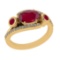 2.94 Ctw VS/SI1 Ruby and Diamond 14k Yellow Gold Engagement Ring (ALL DIAMO