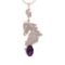 25.49 Ctw VS/SI1 Amethyst and Diamond Prong Set 14k Rose Gold Pendant (ALL