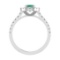 0.92 Ctw VS/SI1 Emerald and Diamond 14k white Gold Engagement Ring (ALL DIA