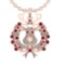 3.02Ctw VS/SI1 Ruby and Diamond 14K Rose Gold Necklace(ALL DIAMOND ARE LAB