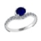1.67 Ctw VS/SI1 Blue Sapphire and Diamond 14k white Gold Engagement Ring (A