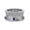 1.79 Ctw VS/SI1 Blue Sapphire and Diamond 14k white Gold Engagement Ring (A