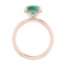 2.59 Ctw VS/SI1 Emerald and Diamond 14k Rose Gold Engagement Ring (ALL DIAM