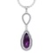 13.84 Ctw VS/SI1 Amethyst and Diamond Prong Set 14k White Gold Pendant (ALL