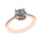 1.43 Ctw VS/SI1 Diamond 14k Rose Gold Hiden Halo Engagement Ring (ALL DIAMO