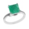 3.23 Ctw VS/SI1 Emerald and Diamond 14k white Gold Engagement Ring (ALL DIA
