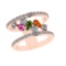 1.72 Ctw VS/SI1 Multi Sapphire and Diamond 14k Rose Gold Engagement Ring (A