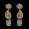 13.57 Ctw VS/SI1 Diamond Prong Set 18k Yellow Gold Dangle Stud Earrings (AL