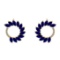 3.18 Ctw VS/SI1 Blue Sapphire And Diamond 14K Yellow Gold Earrings (ALL DIA