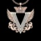 4.25 Ctw VS/SI1 Diamond Prong Set 18K Rose Gold Letter theme ( V) Necklace