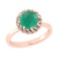 2.25 Ctw VS/SI1 Emerlad and Diamond Prong Set 14K Rose Gold Engagement Ring